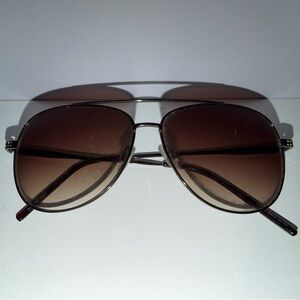 Brown Aviator Glasses For Women With Rhinestone Accents